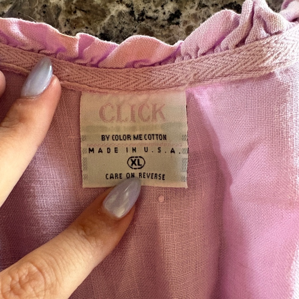 Light Pink Ruffle-Trim Button Jacket - Picture 2 of 3